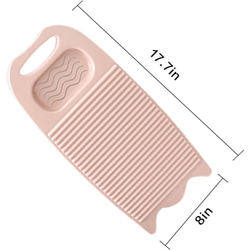 Wash Board, Washboard for Hand Washing Clothes, Plastics Laundry Scrub Board Household with Holder Portable (A-Light Pink)