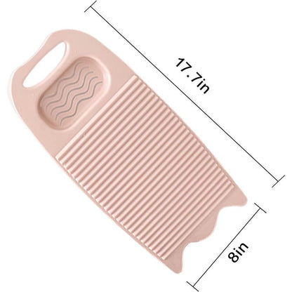 Wash Board, Washboard for Hand Washing Clothes, Plastics Laundry Scrub Board Household with Holder Portable (A-Light Pink)